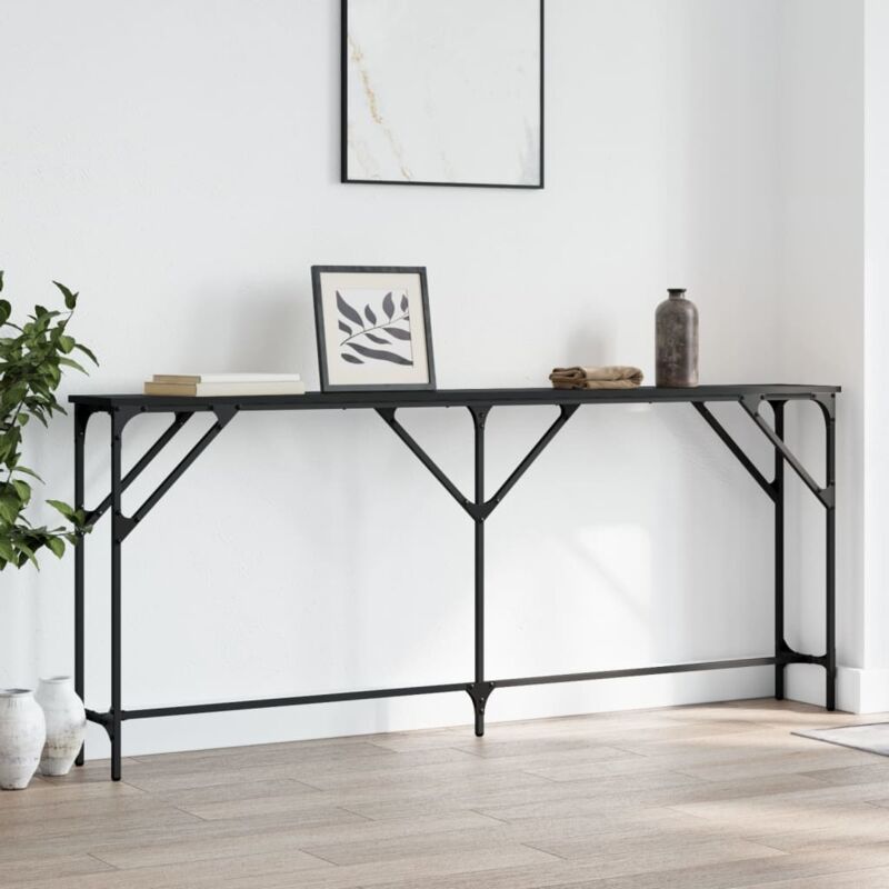 foto del prodotto vidaxl tavolino consolle nero 180x23x75 cm in legno multistrato
