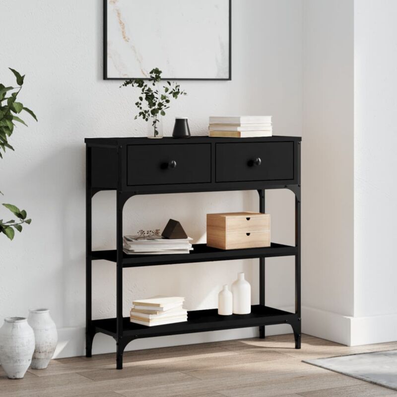 foto del prodotto vidaxl tavolino consolle nero 72,5x25x75 cm in legno multistrato