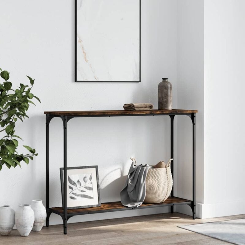foto del prodotto vidaxl tavolino consolle rovere fumo 101x30,5x75 cm legno multistrato
