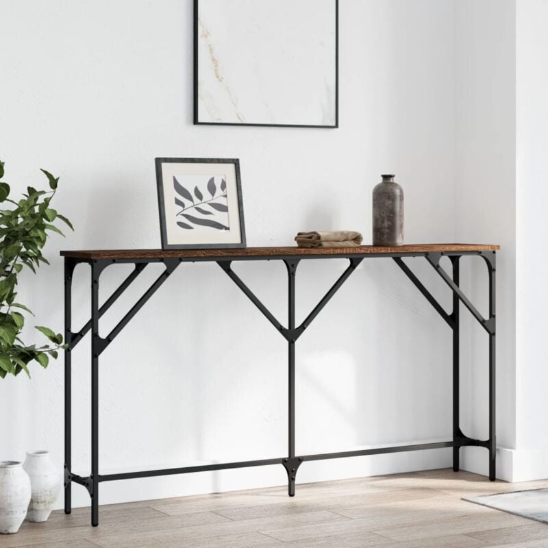 foto del prodotto vidaxl tavolino consolle rovere marrone 140x23x75 cm legno multistrato