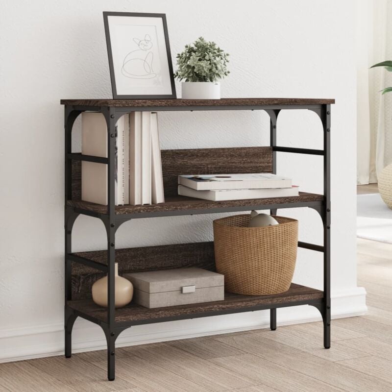 foto del prodotto vidaxl tavolino consolle rovere marrone 75x32x75 cm legno multistrato