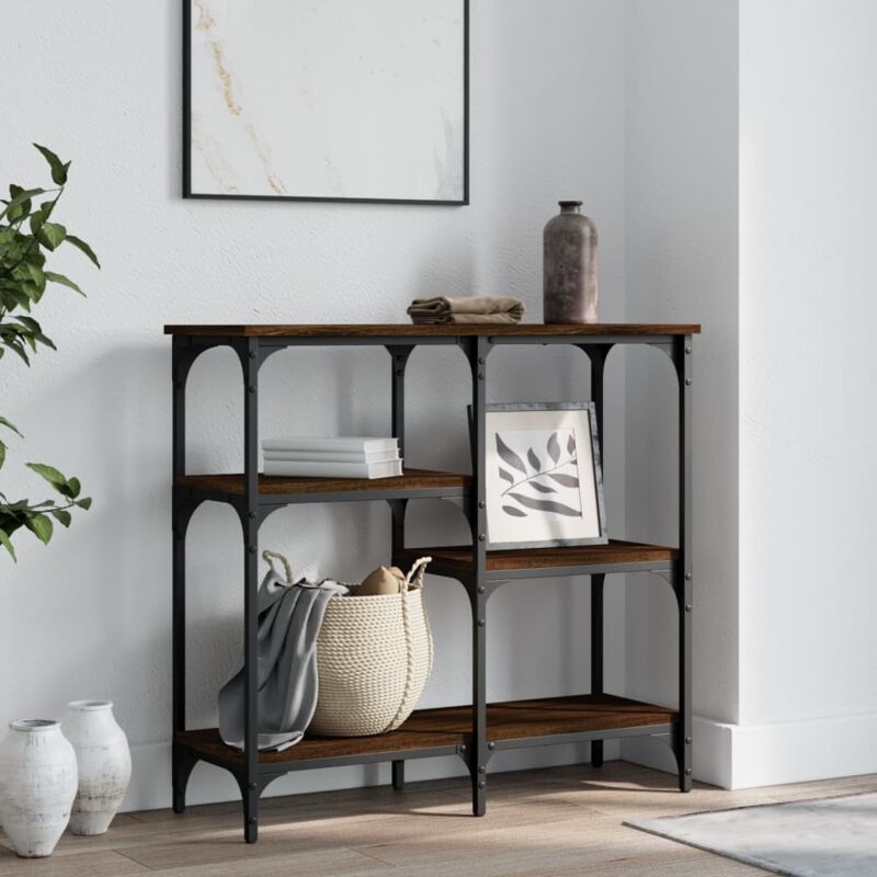 foto del prodotto vidaxl tavolino consolle rovere marrone 80x29x75 cm legno multistrato