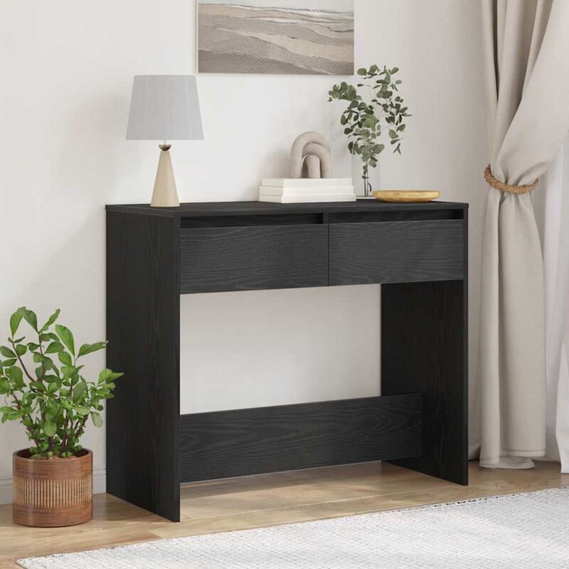 foto del prodotto vidaxl tavolino consolle rovere nero 89x41x76,5cm legno multistrato