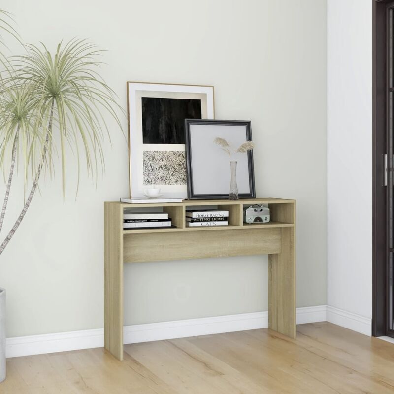 foto del prodotto vidaxl tavolino consolle rovere sonoma 105x30x80 cm legno multistrato