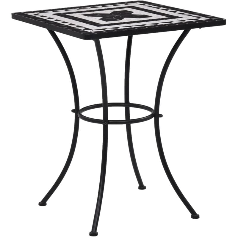 foto del prodotto vidaxl tavolino da bistrot con mosaico nero e bianco 60 cm in ceramica