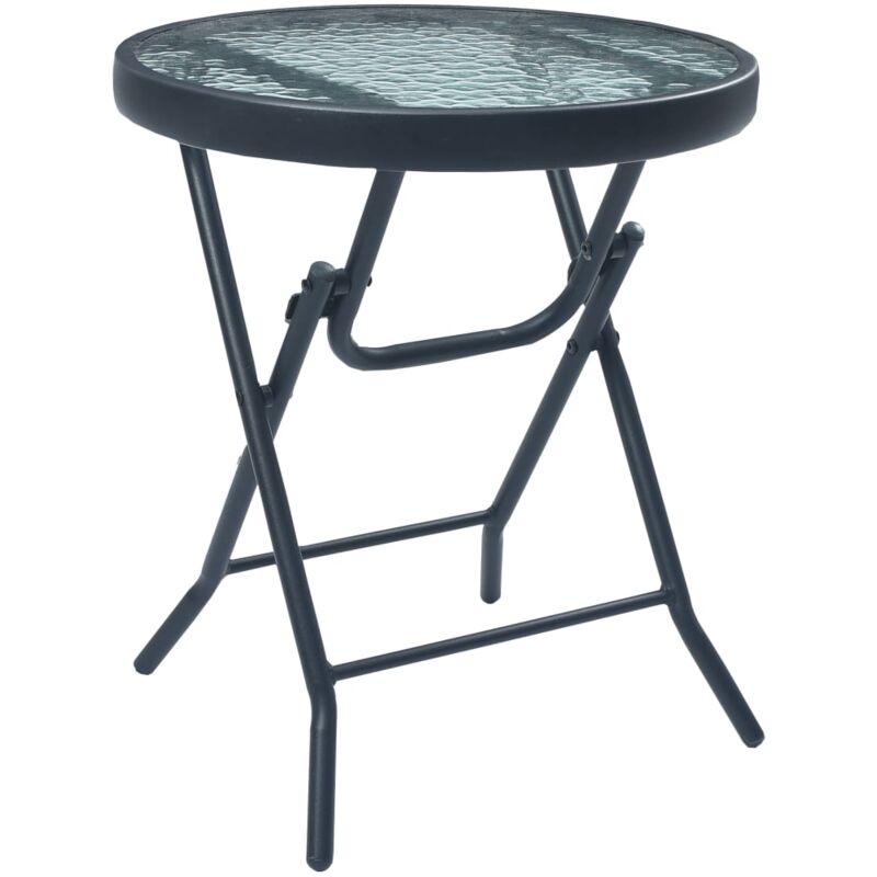 foto del prodotto vidaxl tavolino da bistrot nero 40x46 cm in acciaio e vetro
