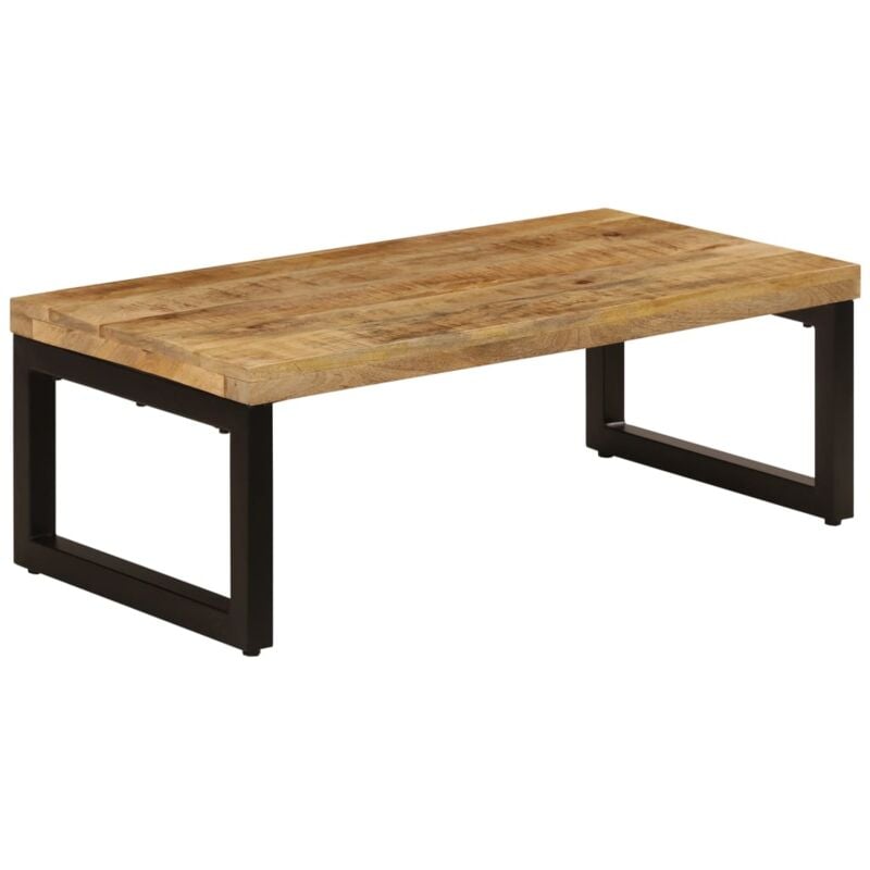 foto del prodotto vidaxl tavolino da caff 100x50x35cm legno massello di mango e acciaio