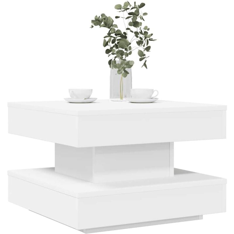 foto del prodotto vidaxl tavolino da caff girevole a 360 gradi bianco 50x50x34,5 cm