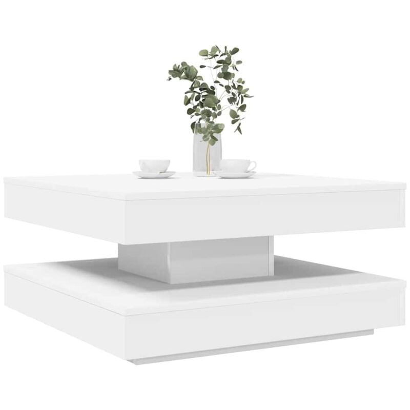 foto del prodotto vidaxl tavolino da caffè girevole a 360 gradi bianco 70x70x34,5 cm