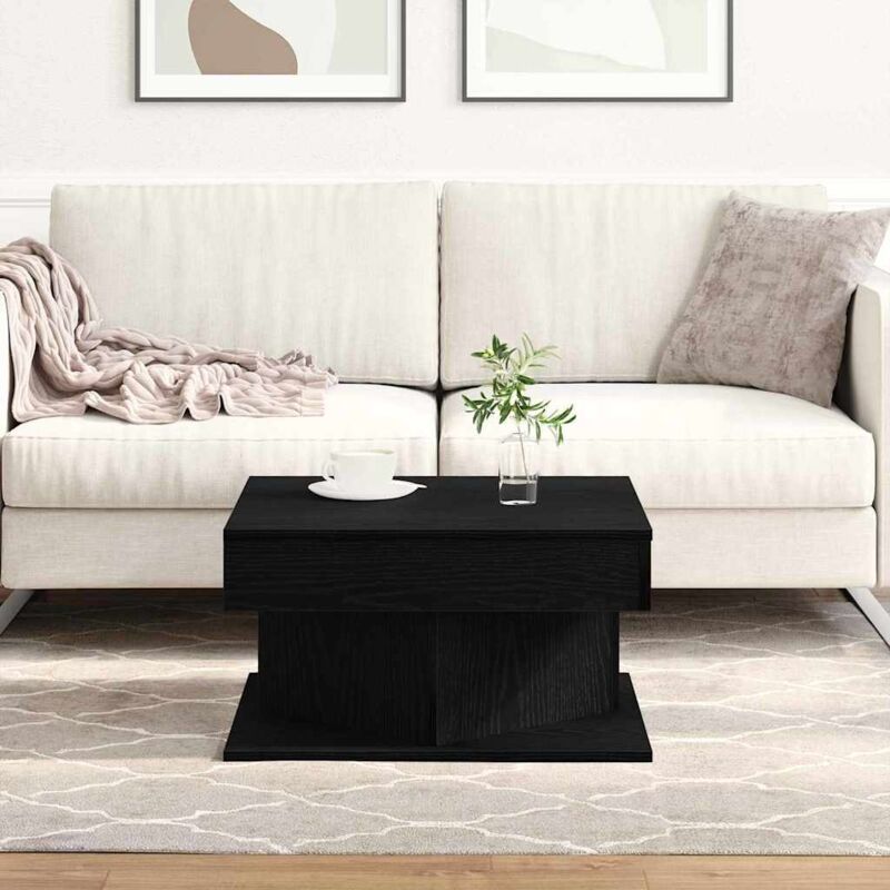 foto del prodotto vidaxl tavolino da caff nero rovere 57x57x30 cm in legno ingegnerizzato