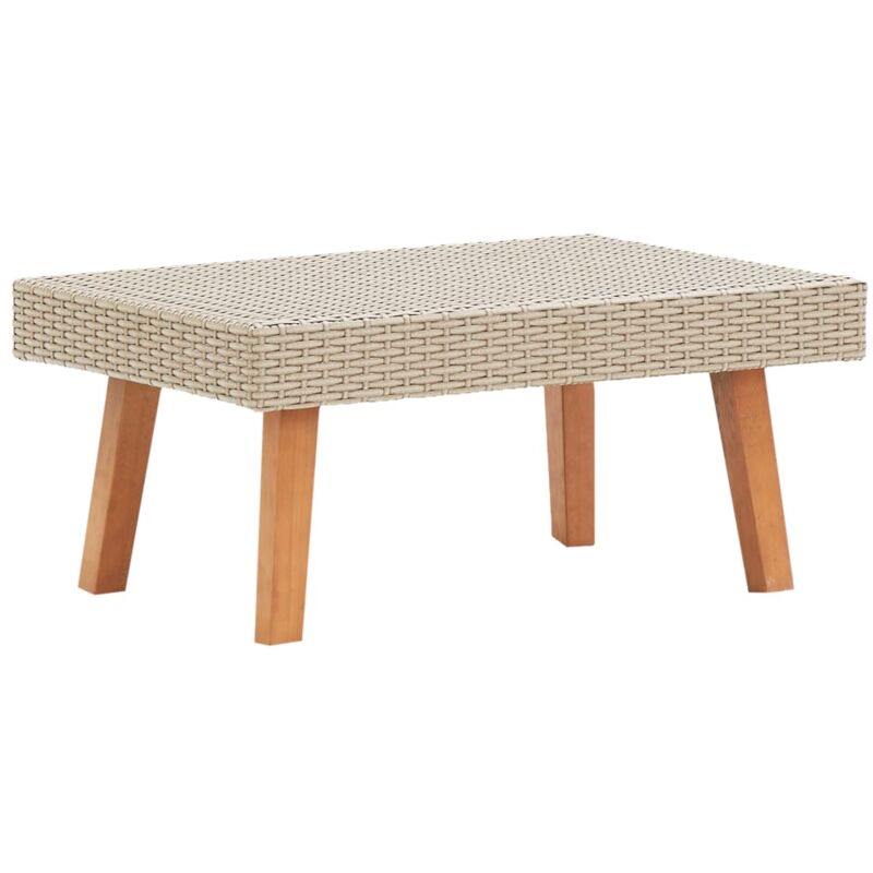 foto del prodotto vidaxl tavolino da giardino in polyrattan beige