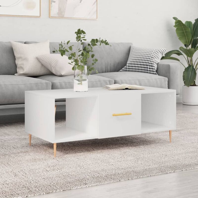 foto del prodotto vidaxl tavolino da salotto bianco 102x50x40 cm in legno multistrato