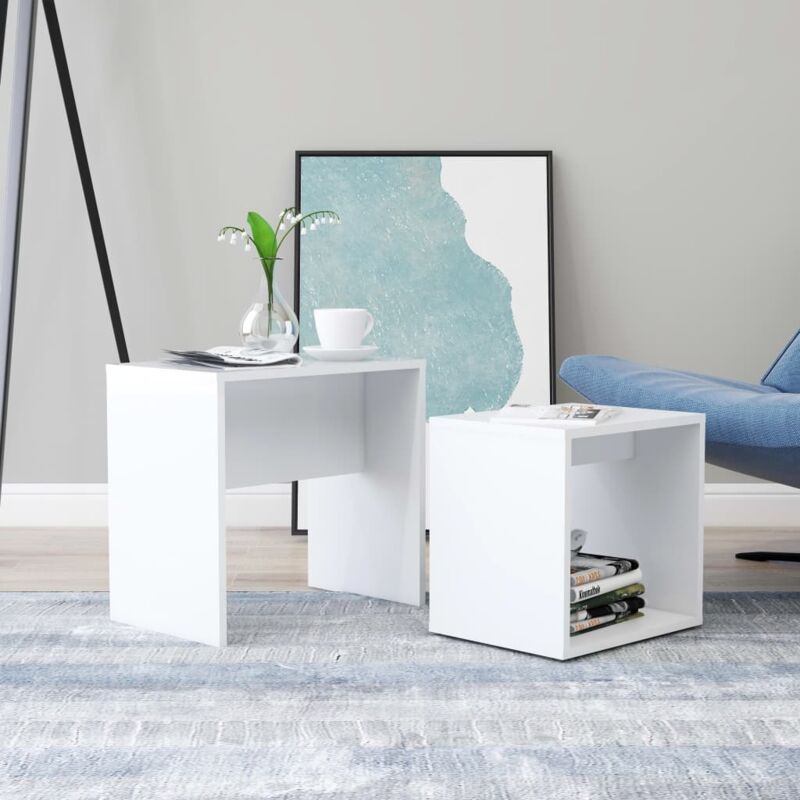 foto del prodotto vidaxl tavolino da salotto bianco 48x30x45 cm in legno multistrato