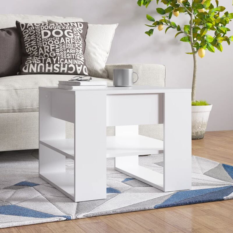 foto del prodotto vidaxl tavolino da salotto bianco 55,5x55x45 cm in legno multistrato