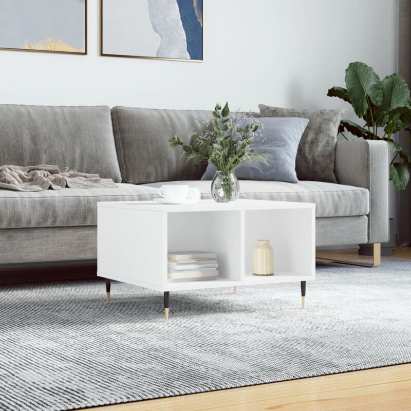 foto del prodotto vidaxl tavolino da salotto bianco 60x50x36,5 cm in legno multistrato