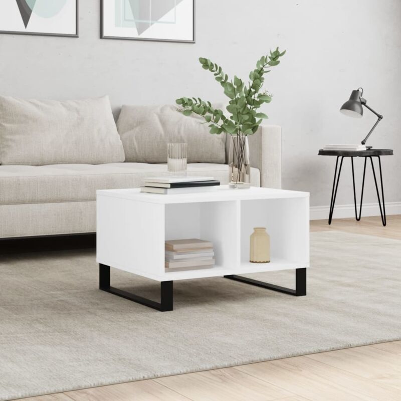 foto del prodotto vidaxl tavolino da salotto bianco 60x50x36,5 cm in legno multistrato