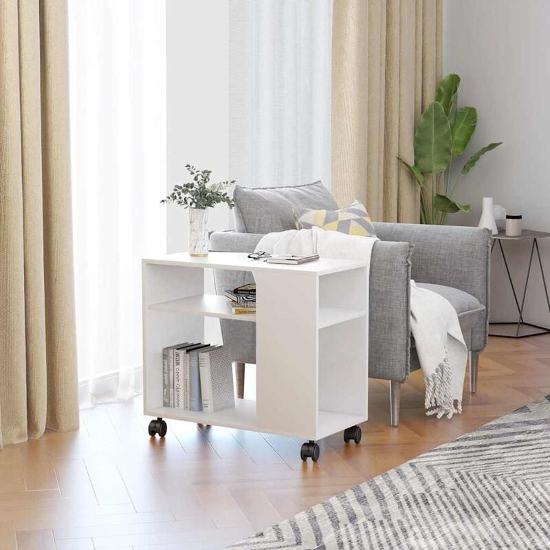 foto del prodotto vidaxl - tavolino da salotto bianco 70x35x55 cm in legno multistrato