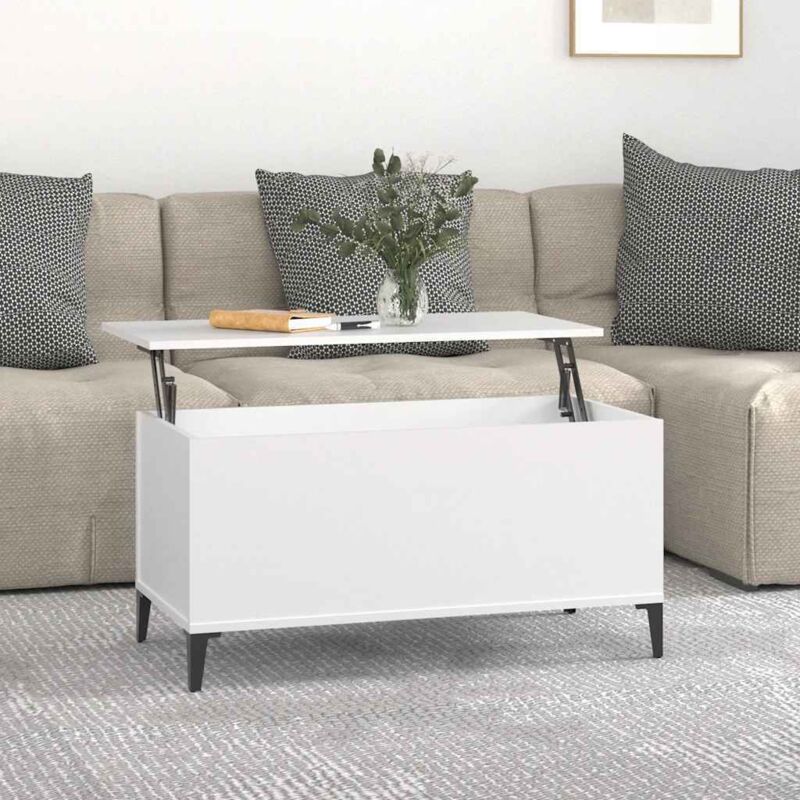 foto del prodotto vidaxl tavolino da salotto bianco 90x44,5x45 cm in legno multistrato