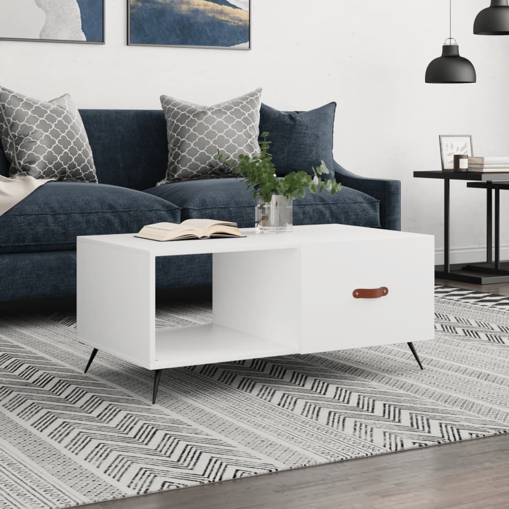 foto del prodotto vidaxl tavolino da salotto bianco 90x50x40 cm in legno multistrato