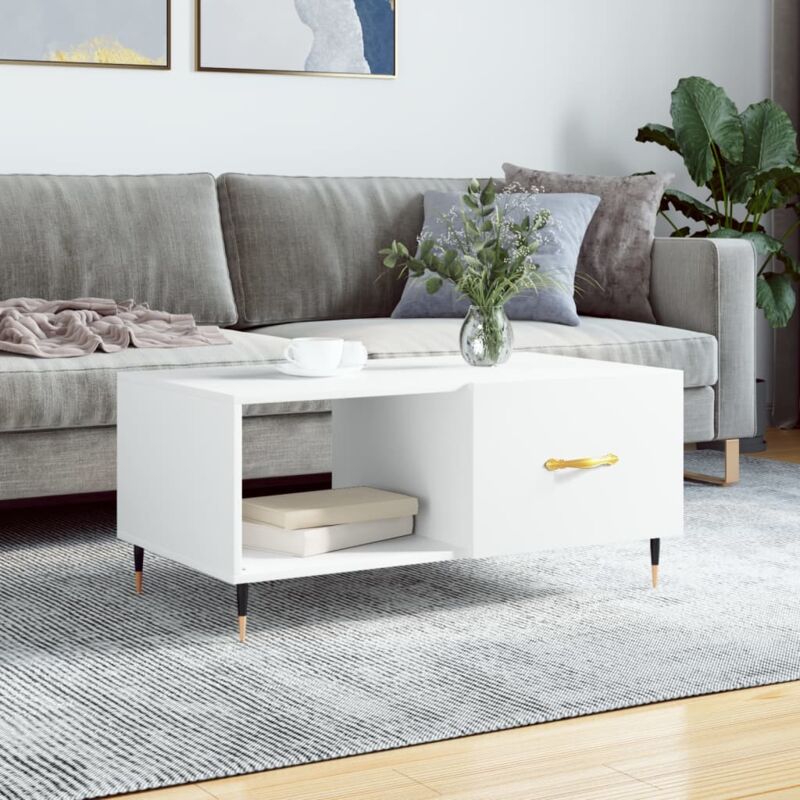foto del prodotto vidaxl tavolino da salotto bianco 90x50x40 cm in legno multistrato