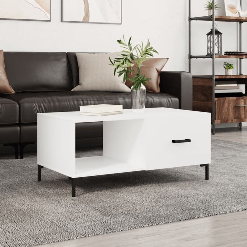 foto del prodotto vidaxl tavolino da salotto bianco 90x50x40 cm in legno multistrato