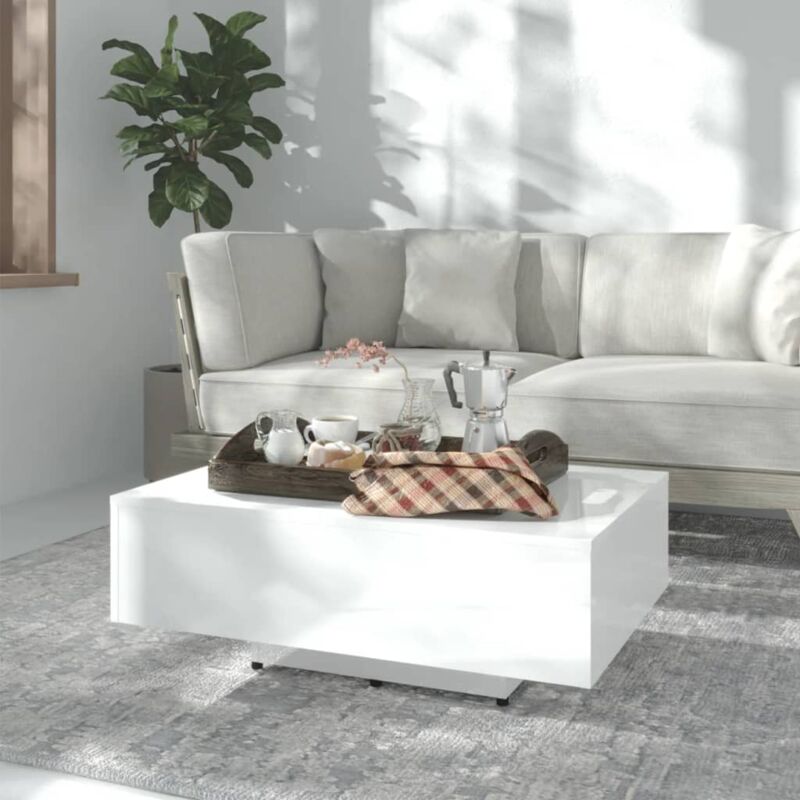 foto del prodotto vidaxl tavolino da salotto bianco lucido 85x55x31 cm legno multistrato