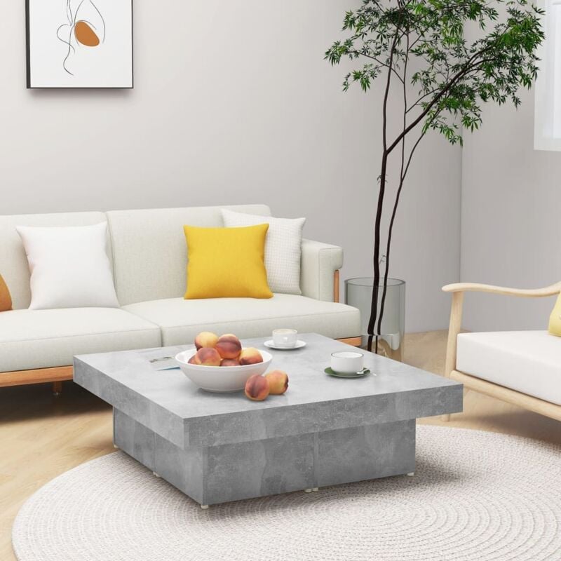 foto del prodotto vidaxl tavolino da salotto grigio cemento 90x90x28cm legno multistrato