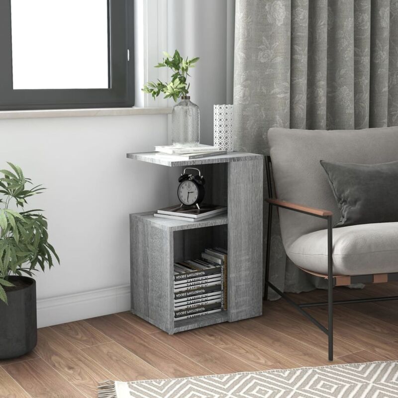 foto del prodotto vidaxl tavolino da salotto grigio sonoma 36x30x56 cm legno multistrato