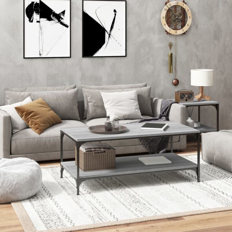foto del prodotto vidaxl tavolino da salotto grigio sonoma 80x50x40 cm legno multistrato