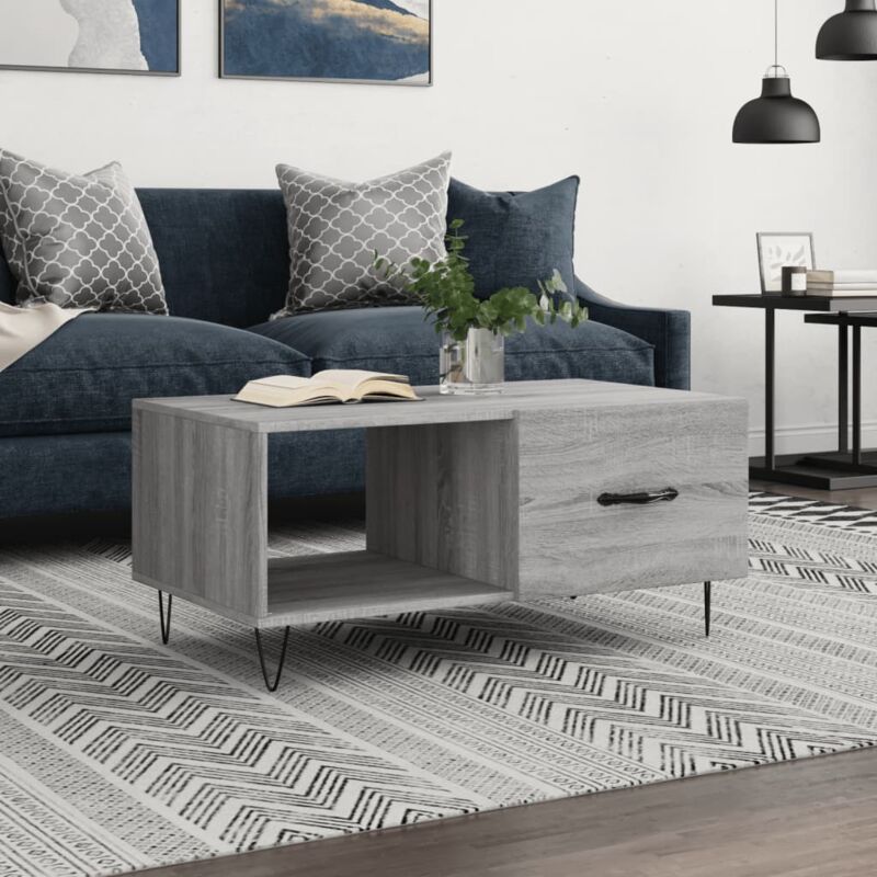 foto del prodotto vidaxl tavolino da salotto grigio sonoma 90x50x40 cm legno multistrato
