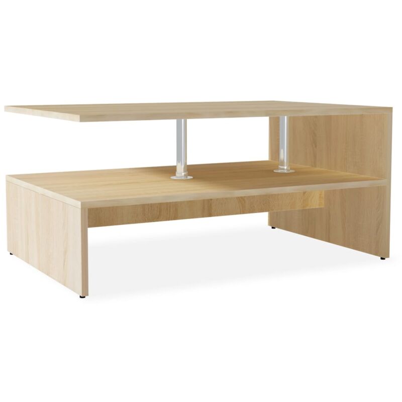 foto del prodotto vidaxl tavolino da salotto in legno multistrato 90x59x42 cm rovere