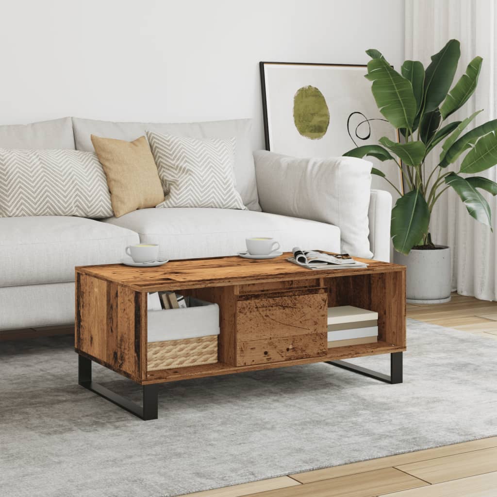 foto del prodotto vidaxl tavolino da salotto legno antico 90x50x36,5 cm in truciolato
