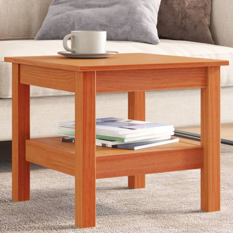 foto del prodotto vidaxl tavolino da salotto marrone cera 45x45x40cm legno massello pino