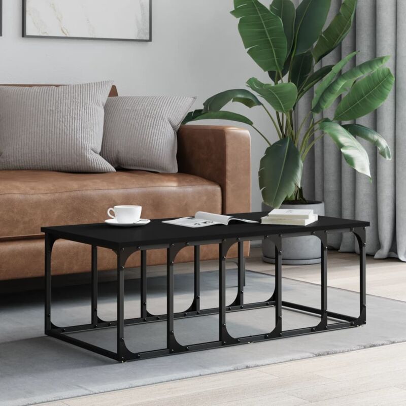 foto del prodotto vidaxl tavolino da salotto nero 100x50x35,5 cm in legno multistrato