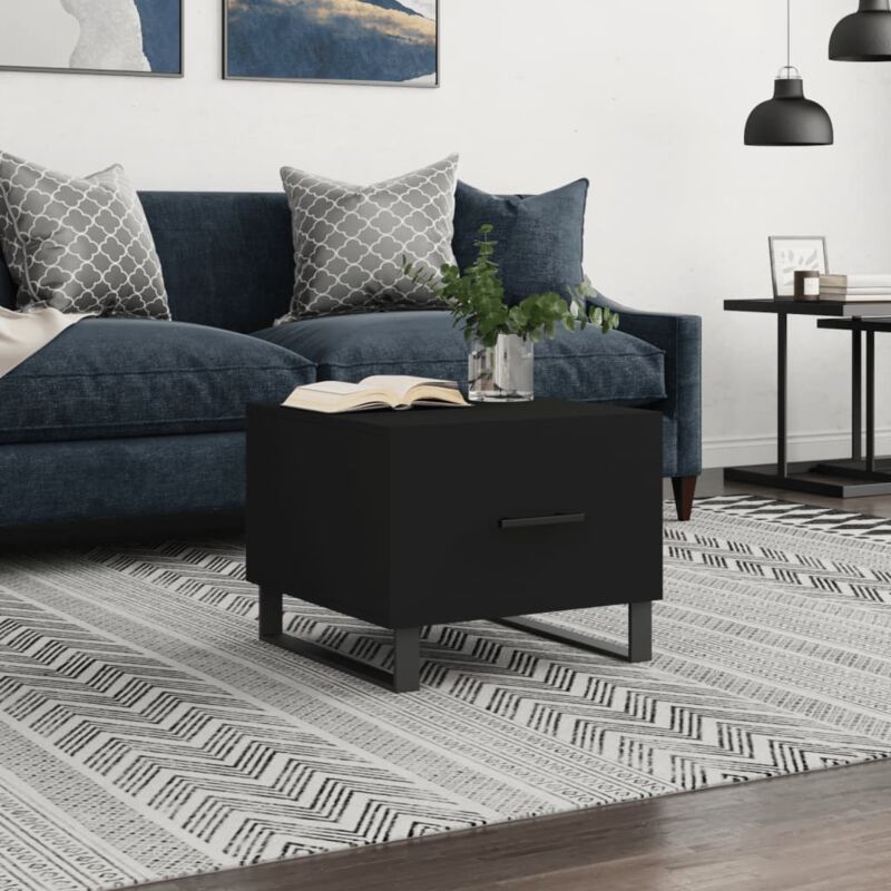 foto del prodotto vidaxl tavolino da salotto nero 50x50x40 cm in legno multistrato