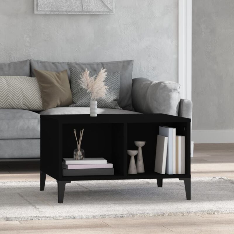 foto del prodotto vidaxl tavolino da salotto nero 60x50x36,5 cm in legno multistrato