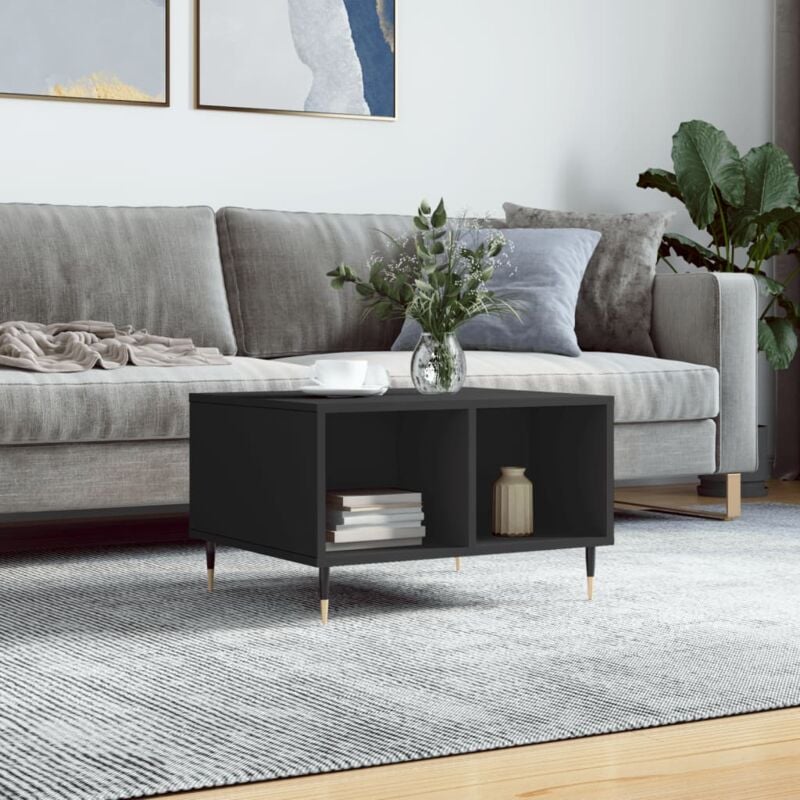 foto del prodotto vidaxl tavolino da salotto nero 60x50x36,5 cm in legno multistrato