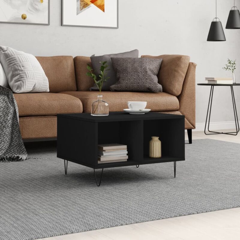 foto del prodotto vidaxl tavolino da salotto nero 60x50x36,5 cm in legno multistrato