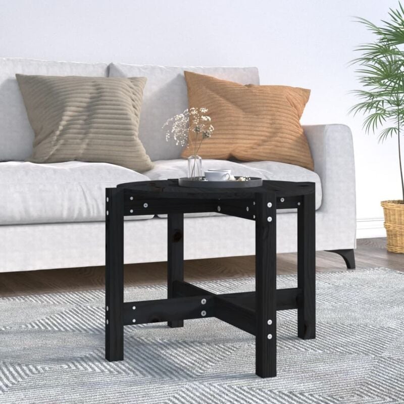 foto del prodotto vidaxl tavolino da salotto nero 62,5x45 cm in legno massello di pino