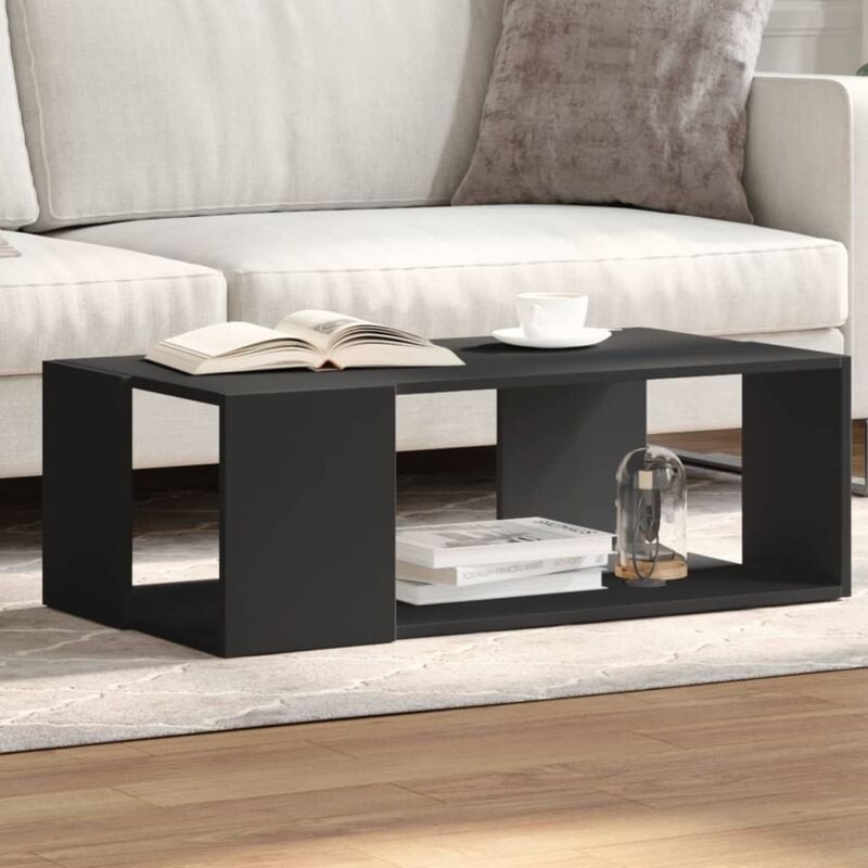 foto del prodotto vidaxl tavolino da salotto nero 89,5x48x30 cm in legno multistrato