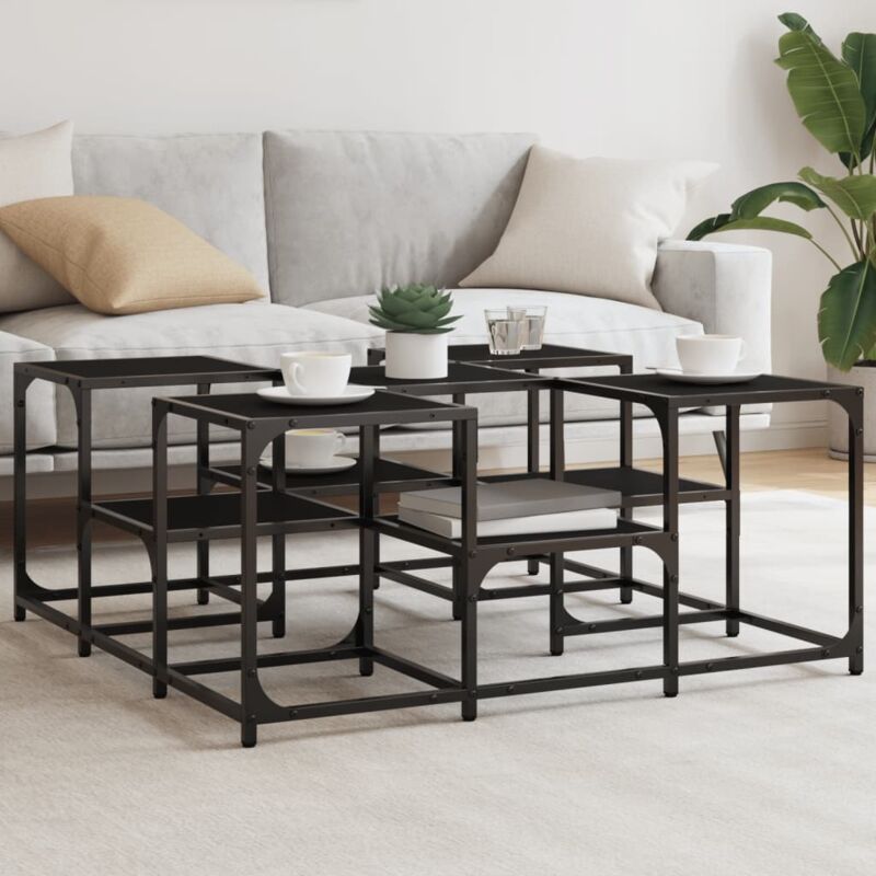 foto del prodotto vidaxl tavolino da salotto nero 91x91x40 cm in legno multistrato