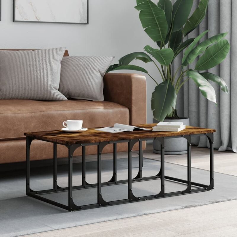 foto del prodotto vidaxl tavolino da salotto rovere fumo 100x50x35,5cm legno multistrato