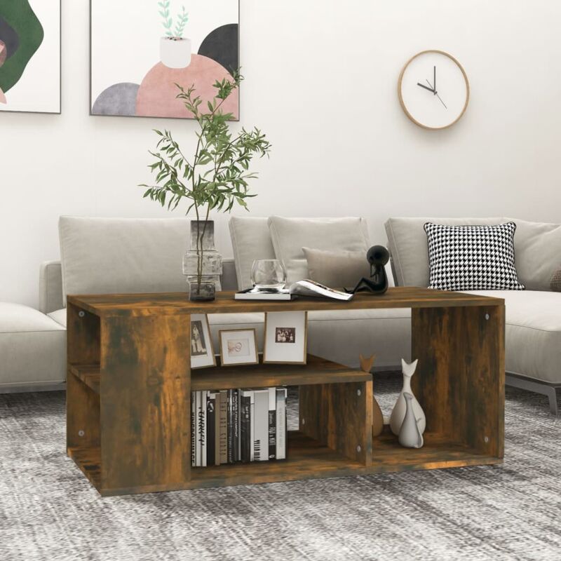 foto del prodotto vidaxl tavolino da salotto rovere fumo 100x50x40 cm legno multistrato