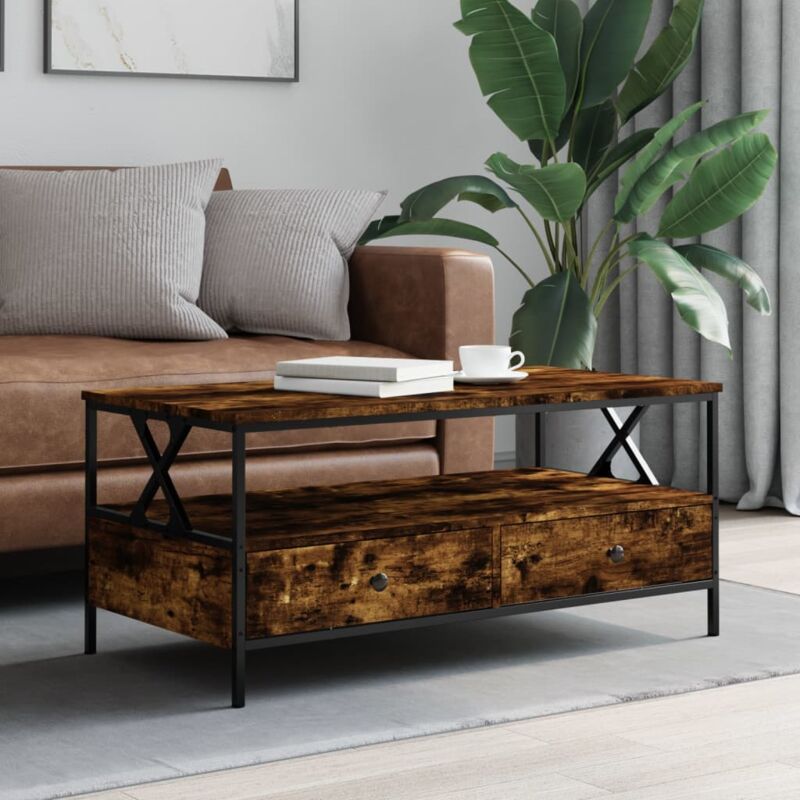 foto del prodotto vidaxl tavolino da salotto rovere fumo 100x51x45 cm legno multistrato