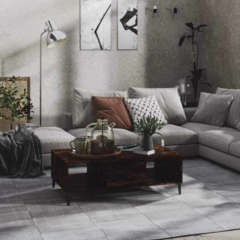 foto del prodotto vidaxl tavolino da salotto rovere fumo 103,5x60x35cm in truciolato