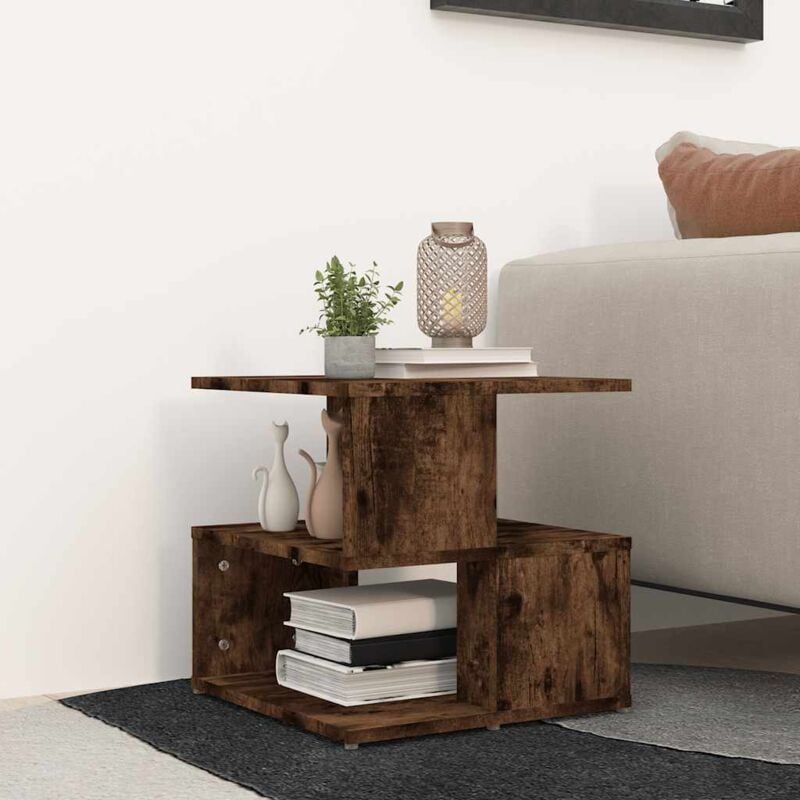foto del prodotto vidaxl tavolino da salotto rovere fumo 40x40x40cm in legno multistrato