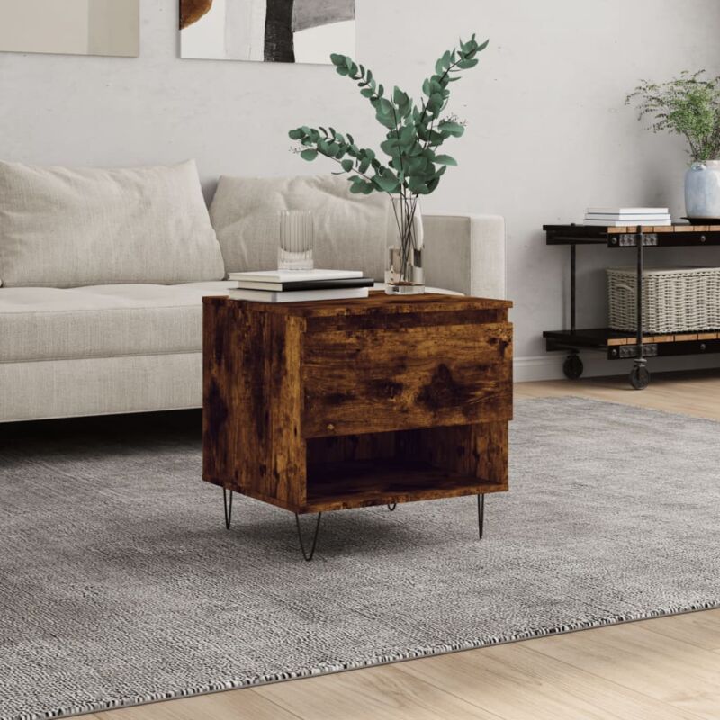 foto del prodotto vidaxl tavolino da salotto rovere fumo 50x46x50cm in legno multistrato