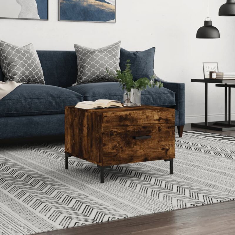foto del prodotto vidaxl tavolino da salotto rovere fumo 50x50x40 cm legno multistrato