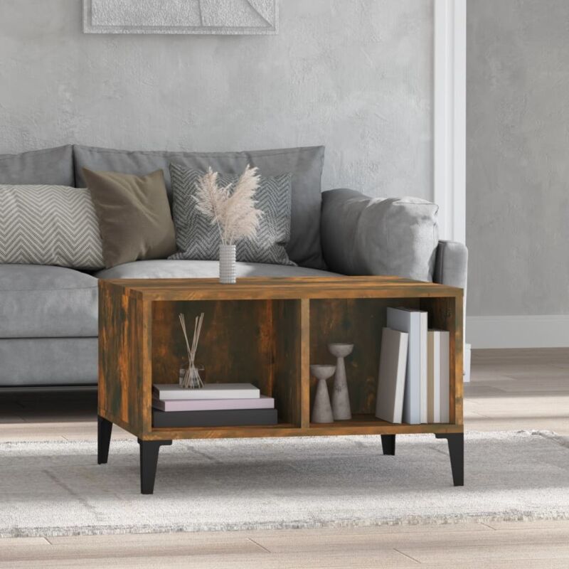 foto del prodotto vidaxl tavolino da salotto rovere fumo 60x50x36,5 cm legno multistrato