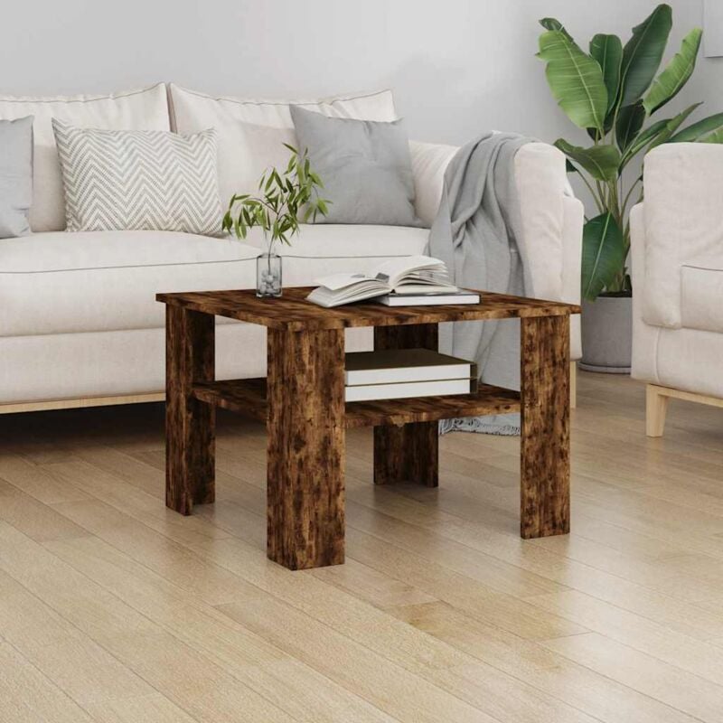 foto del prodotto vidaxl tavolino da salotto rovere fumo 60x60x42 cm legno multistrato